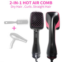 Sèche-cheveux et brosse multifonction 2-en-1 pour le coiffage des cheveux, brosse à boucler à ions négatifs pour la maison et le salon