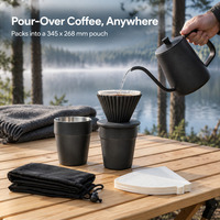 Bouilloire à café portable en céramique pour infusion par le dessus, ensemble de filtres à café pour la maison, la cuisine et le camping