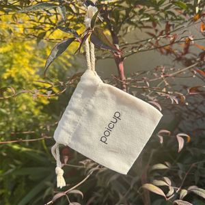 New Arrival Organic Cotton Dust Bag GOTS Certified Biodegradable <b>Drawstring</b> Storage Packing <b>Pouch</b> for Craft Use - Product Image 1