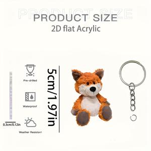 Llavero de Peluche de Zorro, Acrílico 2D, Suave, de Dibujos Animados, Decoración para el Interior del Coche - Product Image 5