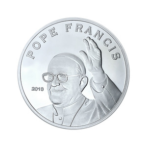 <span class=keywords><strong>Moneda</strong></span> conmemorativa <span class=keywords><strong>del</strong></span> <span class=keywords><strong>Papa</strong></span> Francisco de edición limitada, colección de monedas de plata conmemorativas religiosas para recuerdo de devoción, artesanías de Metal - Product Image 1