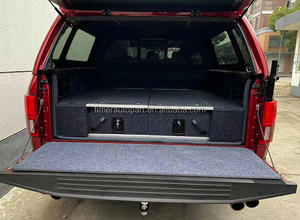Système de tiroirs coulissants pour <span class=keywords><strong>plateau</strong></span> de camionnette Ford F150 4x4 personnalisé, boîte de rangement, tiroirs arrière, <span class=keywords><strong>porte</strong></span>-chargeurs, fabriqué en aluminium durable - Product Image 4