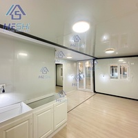 Maison préfabriquée personnalisée pliable et mobile de 40 pieds ou 20 pieds, deux chambres, en acier léger, type conteneur extensible