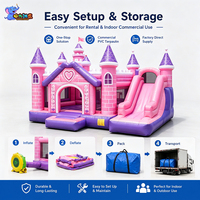 Château gonflable rose Princesse avec toboggan, château gonflable pour enfants, château gonflable commercial pour location de fête