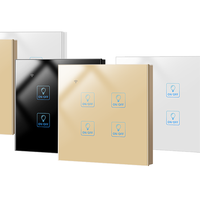 Panneau tactile intelligent Wifi Zigbee pour rideaux, télécommande en verre, interrupteur d'éclairage unipolaire 10A pour maison connectée Smart Life, compatible Google et Alexa