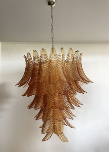 <span class=keywords><strong>Lampadario</strong></span> a spirale in vetro artistico <span class=keywords><strong>arancione</strong></span> bruciato enorme ambra italiana Murano - Product Image 3