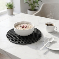 Tapis de séchage multifonction en silicone, motif nid d'abeille, antidérapant, isolant thermique, pour table et support de casseroles