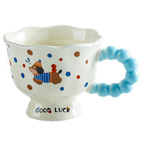 Mug en porcelaine blanche créatif, dessin animé mignon, élégant, résistant aux hautes températures, cadeau idéal, souvenir dans un coffret cadeau personnalisé