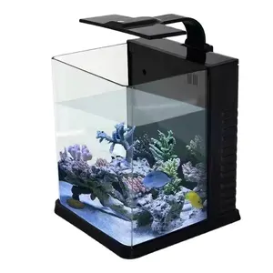 Micro Filtro De Volta Aquário Integrado Pequeno Tanque De Peixes para decoração home do escritório ornamento Desktop Mini Fish Tank Filtro Voltar