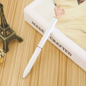 Hot Hollow Heart Top Metal Rotating Ballpoint Pen Multi Color for Girls <b>Wedding</b> Promotional Wholesale Gift Stationery - Product Image 2