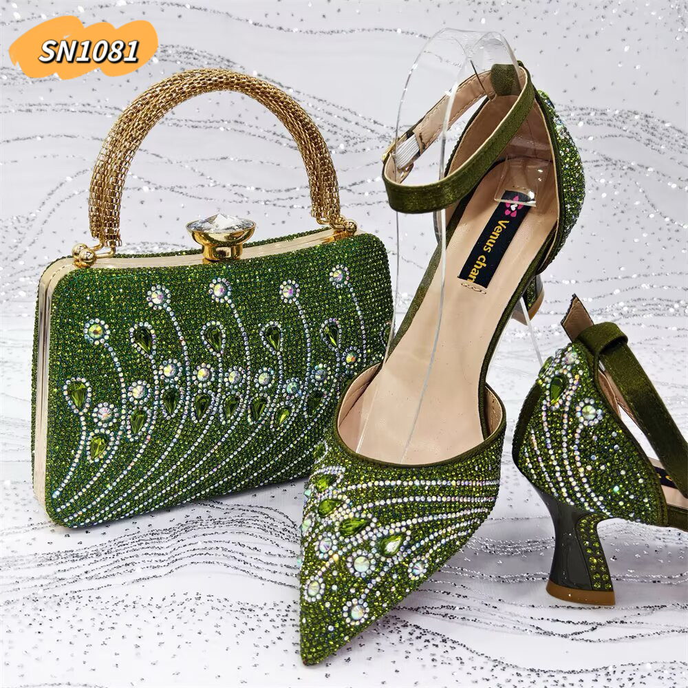 bridal shoe and bag set