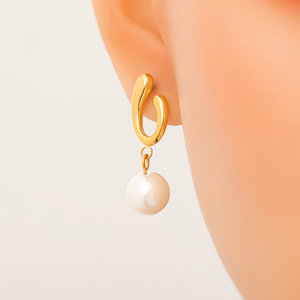 ต่างหูมุกแบบห้อยประดับทอง 18K พร้อมจี้มุกสำหรับใส่ทุกวัน - Product Image 1