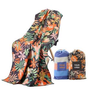 Serviettes en microfibre douces, légères, absorbantes, séchage rapide, sans sable, parfaites pour la plage, la piscine, le camping, avec sac de voyage assorti - Product Image 1