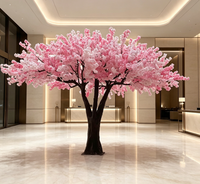 Pohon Bunga Besar Penuh Bunga Tiruan Jepang Pohon Sakura Merah Muda Hiasan Lantai untuk Dekorasi Pernikahan