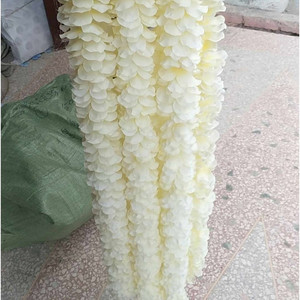 Guirnalda de Flores Artificiales de Seda Blanca Champán para Decoración de Bodas, 1m, Guirnalda Colgante de Hortensias y Glicinias - Product Image 6