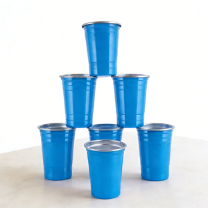 Gobelet de stade sportif en acier inoxydable rigide, sans BPA, écologique, 16 oz (500 ml), avec logo personnalisé, pour pique-niques, barbecues, bières et boissons, rouge - Product Image 1