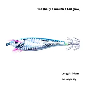 Nouveau leurre de pêche en bois imprimé multi-poids pour crevettes et calamars, pour poissons d'eau salée avec 3,5 # 2.2 # 1.8 #   Tailles en gros - Product Image 6