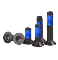 Vis de machine antivol M3 M4 M5 M6 M8 M10 en acier au carbone, peinture noire, grade 10.9, tête fraisée Torx, avec colle bleue anti-effraction