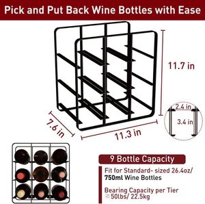 <b>Wine</b> Bottle <b>Rack</b> <b>Freestanding</b> Metal Organizer Bar Sets with Modern/Industrial Design and Easy Assembly - Product Image 6
