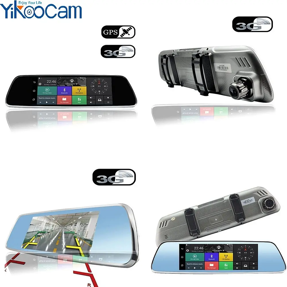 Yikoo Oem Espejo Retrovisor Camara 7.0 Inch Touch Screen 3G Android Gps Navigator Achteruitkijkspiegel Auto Camera