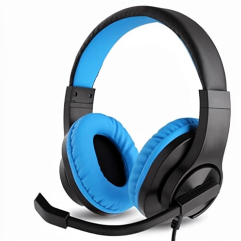 PC Kids Gaming Over-Ear Headset with Microphone Wired for Xbox and PS4 Stereo Sound Active Noise Cancellation (ANC) Blue