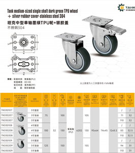 Industrielle PU-Rollen (4/5 Zoll) für mittlere Belastung, grün, hochwertig, kundenspezifisch, Großhandel - Product Image 4