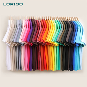 200g di cotone pettinato tinta unita a maniche corte t-shirt Oversize popolare <span class=keywords><strong>abbigliamento</strong></span> stile moda da uomo ampio - Product Image 3