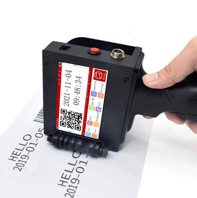 Botellas de impresora de inyección de tinta portátil de altura de impresión de una pulgada Máquina de impresora de codificación de logotipo de fecha de número de lote de mano