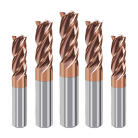 Fraise à queue personnalisée en carbure de tungstène à 4 cannelures, outil de découpe CNC HRC 55 pour usinage de métaux, revêtement AlTiN, support ODM OEM