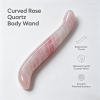 Bâton de massage incurvé en quartz rose naturel, poli à la main, outil corporel en cristal rose pour la relaxation spa et la guérison par les cristaux, vente en gros