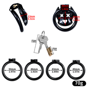 Nouvelle Cage de Chasteté Noire Plate FRRK avec Anneaux de 4 Tailles, Anti-Évasion Ascétique, Jouets Sexuels <span class=keywords><strong>Érotique</strong></span>s pour Hommes Gays, Vente en Gros - Product Image 2