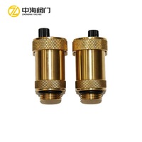 Zhonghai ZH-1037 Brass Automatic Air Relief Valve Shut-off Valve 1/2" Port Size Water Application for HVAC Plumbing Fittings