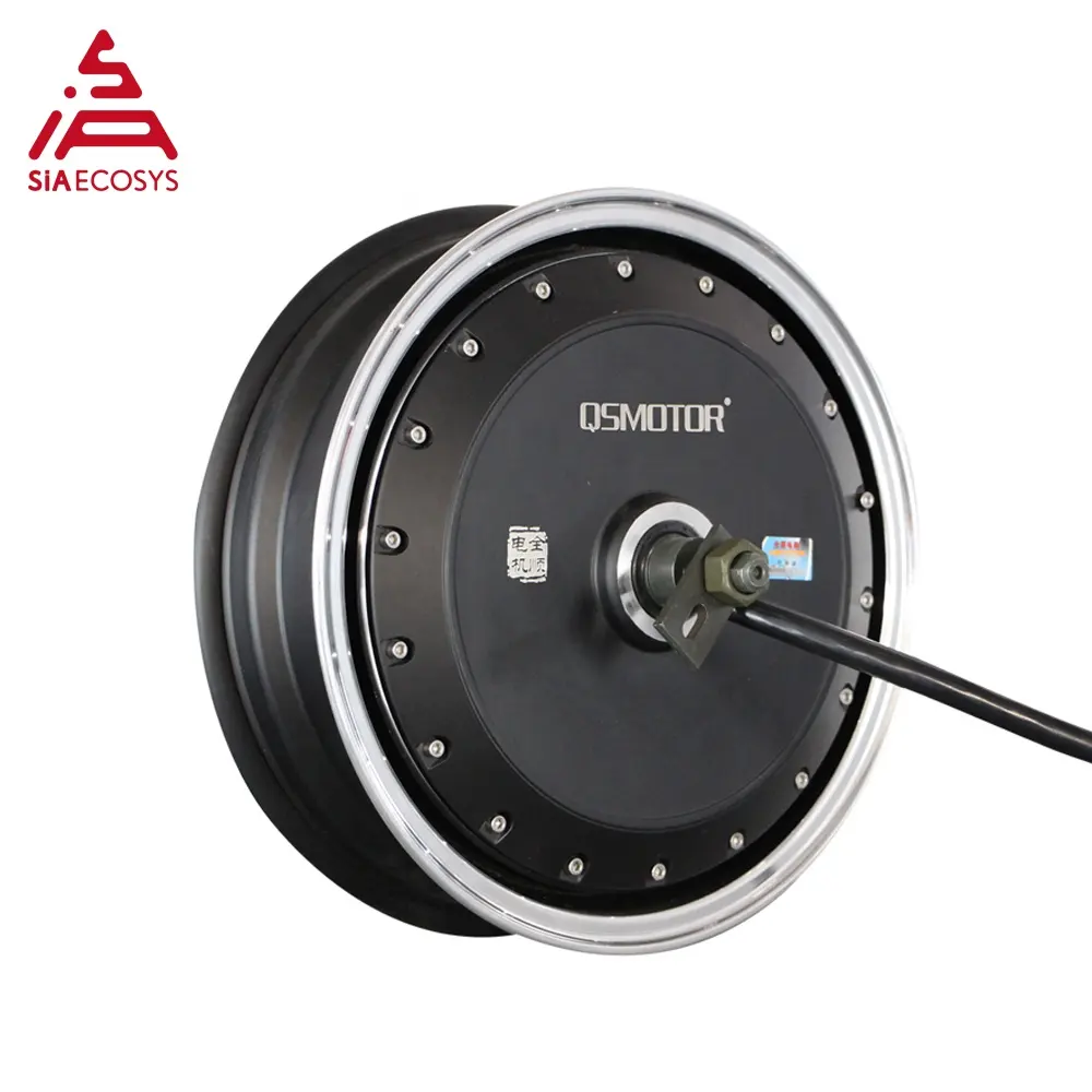 QS Motor canavar 13 inç 273 8000W çift çift Stator fırçasız DC elektrikli tekerlek Hub Motor