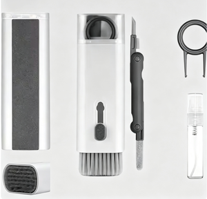 Kit de limpieza 7 en 1 para auriculares Bluetooth y teclado con cepillo de nailon, mango de plástico, herramienta de limpieza flexible y portátil para el hogar - Product Image 6
