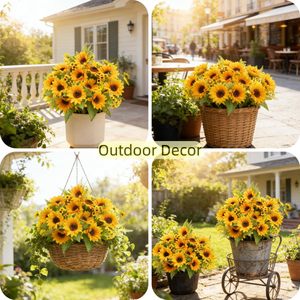 Girasoles Artificiales de Seda para Exteriores, Ideales para Decoración de Bodas, Hogar, Otoño, Jardín, Fiestas y Centros de Mesa - Product Image 3