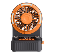 Ventilateur de bureau carré rechargeable, puissant, réglable, portable, pour le camping, avec radio