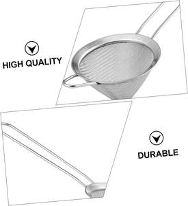 Colador de malla fina de acero inoxidable para bar al por mayor con diseño de oreja de apoyo ancha y asa de lazo - Product Image 5