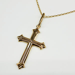 4mm Design classique 18K or massif croix collier pendentif breloques pour la fabrication de bijoux - Product Image 3