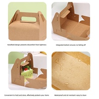 Boîtes à dessert en papier kraft avec fenêtre transparente et poignée, cartons de boulangerie personnalisables pour gâteaux roulés, gâteaux coupés, bonbons et emballages à emporter
