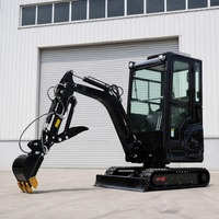 Mini-excavatrice de 1,8 tonne avec cabine, moteur Kubota, nouvelle conception, prix d'usine, livraison gratuite, excavatrice compacte pour utilisation agricole