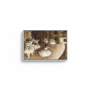 Vintage Ballerinas on Stage Printed Canvas Elegant Ballet <b>Wall</b> <b>Art</b>,WHITE <b>FRAMED</b> CANVAS - Product Image 2