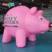 Structures gonflables publicitaires personnalisées, cochon gonflable géant de dessin animé à vendre