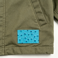 Étiquettes rectangulaires personnalisées en cuir véritable motif autruche, écologiques, à coudre pour vêtements en jean, accessoires de confection OEM