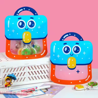 Gummies Packaging Zip Lock Flat Die Cut Mylar Bag Cute Cartoon Mini School Bag Creative Candy Snack Handle Plastic Bag