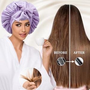 <span class=keywords><strong>Bonnet</strong></span> de nuit en <span class=keywords><strong>satin</strong></span> noir et rose à large bord avec logo personnalisé pour le soin des <span class=keywords><strong>cheveux</strong></span>, <span class=keywords><strong>bonnet</strong></span> de sommeil en soie, <span class=keywords><strong>bonnet</strong></span> de nuit enveloppant - Product Image 4