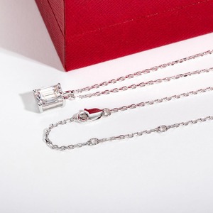 Collier pendentif en moissanite, 1-2 carats, couleur D et sans défaut, chaîne en argent sterling réglable 40+2+3 mm - Product Image 6