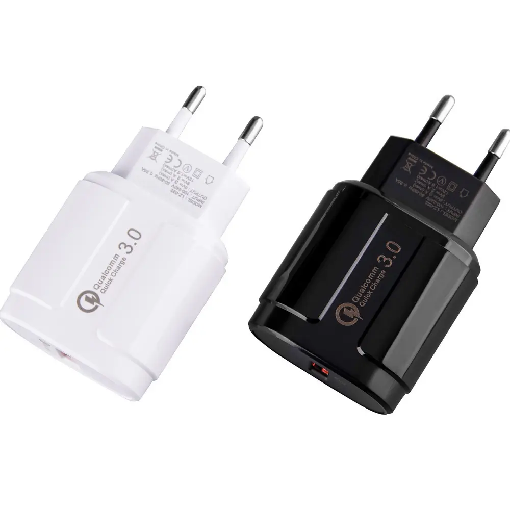 QC3.0 USB charger, dual fast charger, 3 pin UK US EU wall charger call phone adapter