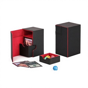 Caja de Almacenamiento de Cartas Coleccionables de Cuero PU con Capacidad para Más de 100 Cartas, Caja de Dados con Doble Cajón para TCG - Product Image 1