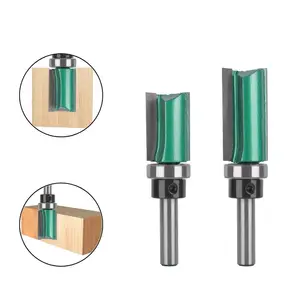 Mũi Dao Phay Cắt Phẳng Chuôi 8Mm Mũi Dao Phay Cắt Gỗ Cạnh 19Mm Mẫu Lưỡi Dao Có Ổ Đỡ Trên & Dưới Mũi Dao Cắt Thợ Mộc