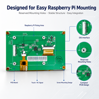 شاشة عرض TFT LCD مقاس 5 بوصات بدقة 800×480 مع شاشة لمس سعوية 550 شمعة/م2 لـ Raspberry Pi 3 و4 ولأنظمة HMI المدمجة
